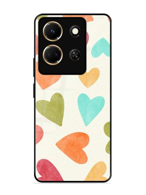 Watercolor Hearts Glossy Soft Edge Case for Infinix Note 30 (5G) Chachhi