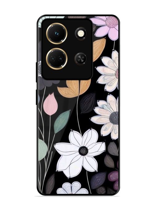 Whimsical Blooms On Black Glossy Soft Edge Case for Infinix Note 30 (5G) Chachhi