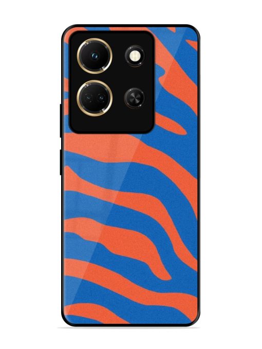 Zebra Stripes In Blue And Orange Glossy Soft Edge Case for Infinix Note 30 (5G) Chachhi