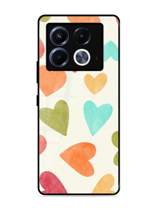 Watercolor Hearts Glossy Soft Edge Case for Infinix Note 40 (5G) Chachhi