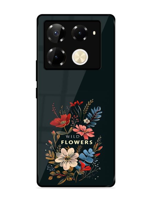 Dark Floral Glossy Soft Edge Case for Infinix Note 40 Pro (5G) Chachhi