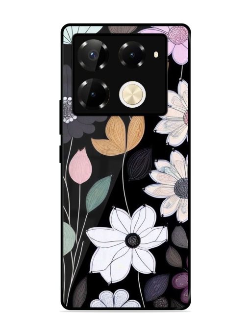 Whimsical Blooms On Black Glossy Soft Edge Case for Infinix Note 40 Pro (5G) Chachhi