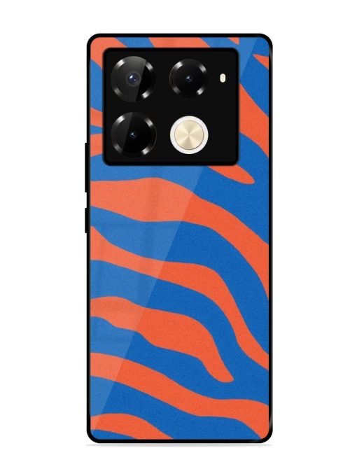 Zebra Stripes In Blue And Orange Glossy Soft Edge Case for Infinix Note 40 Pro (5G) Chachhi