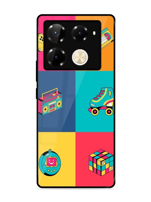 90S Throwback Grid Glossy Soft Edge Case for Infinix Note 40 Pro (5G) Chachhi