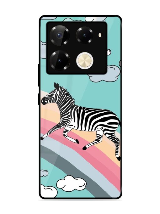 Zebra On A Rainbow Glossy Soft Edge Case for Infinix Note 40 Pro (5G) Chachhi