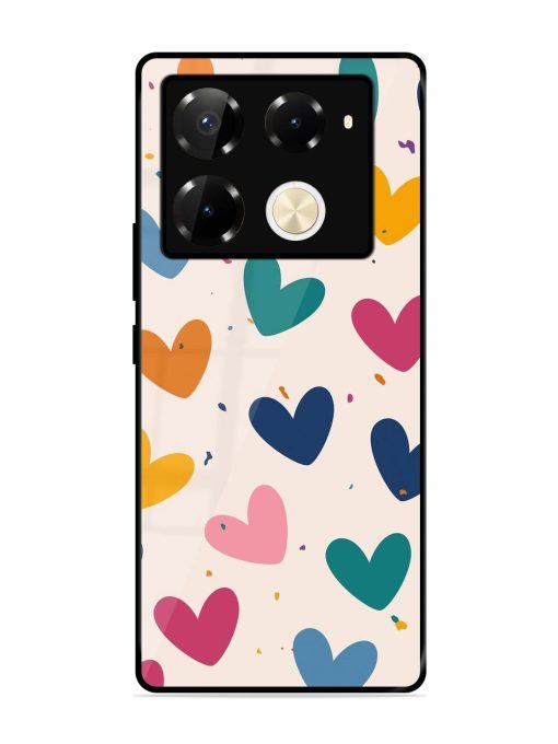 Rainbow Hearts Glossy Soft Edge Case for Infinix Note 40 Pro Plus (5G) Chachhi