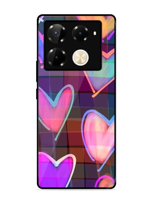 Neon Hearts Glossy Soft Edge Case for Infinix Note 40 Pro Plus (5G) Chachhi