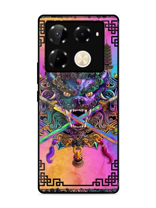 Psychedelic Fu Dog Tapestry Glossy Soft Edge Case for Infinix Note 40 Pro Plus (5G) Chachhi