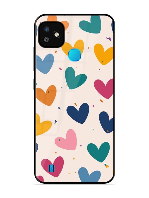 Rainbow Hearts Glossy Soft Edge Case for Infinix Smart Hd (2021) Chachhi