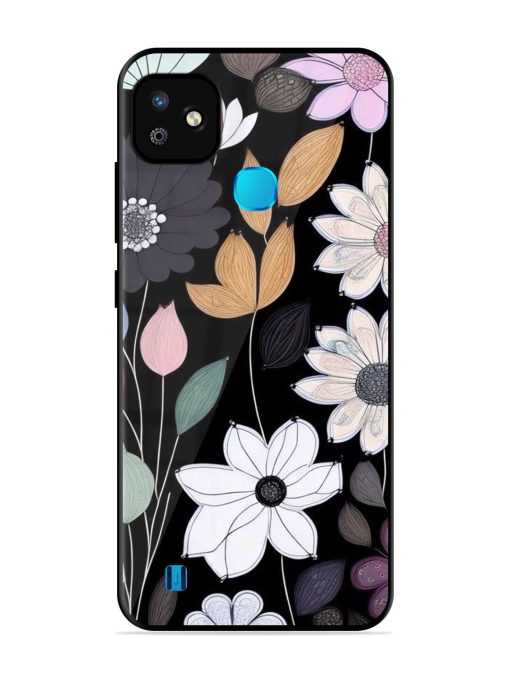 Whimsical Blooms On Black Glossy Soft Edge Case for Infinix Smart Hd (2021) Chachhi