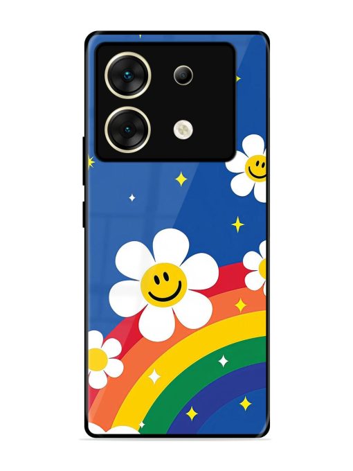 Happy Daisies And Rainbow Sky Glossy Soft Edge Case for Infinix Zero 30 (5G) Chachhi