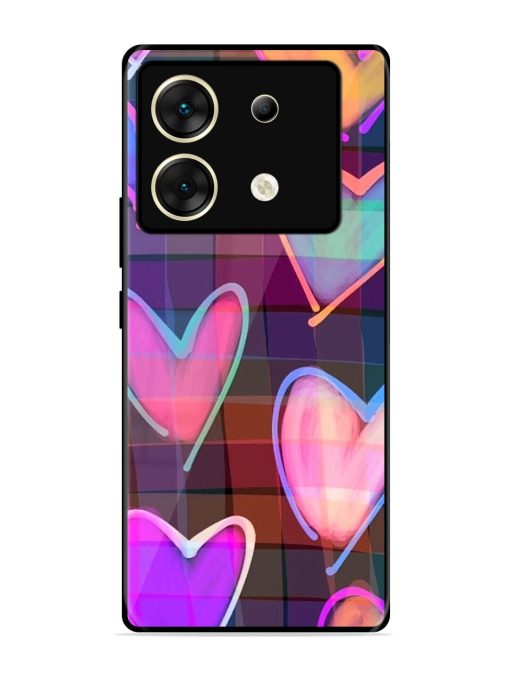 Neon Hearts Glossy Soft Edge Case for Infinix Zero 30 (5G) Chachhi