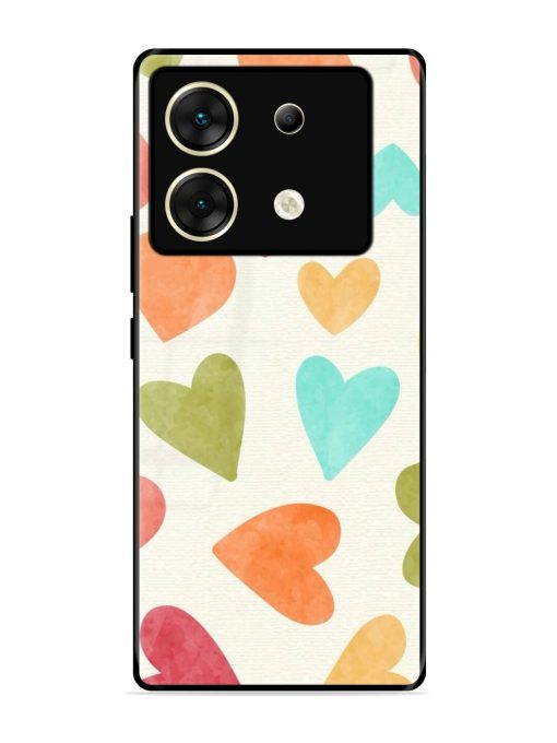 Watercolor Hearts Glossy Soft Edge Case for Infinix Zero 30 (5G) Chachhi