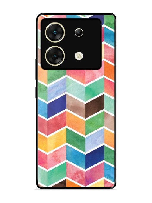 Watercolor Chevron Whimsy Glossy Soft Edge Case for Infinix Zero 30 (5G) Chachhi