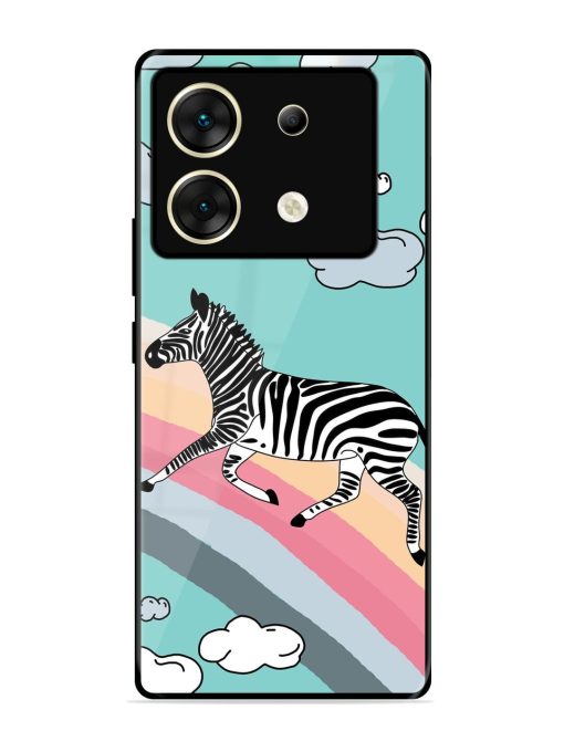 Zebra On A Rainbow Glossy Soft Edge Case for Infinix Zero 30 (5G) Chachhi