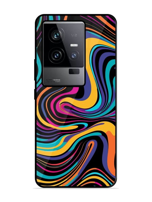 Psychedelic Swirl Glossy Soft Edge Case for Iqoo 11 (5G) Chachhi