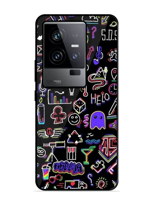 Neon Doodle Glossy Soft Edge Case for Iqoo 11 (5G) Chachhi