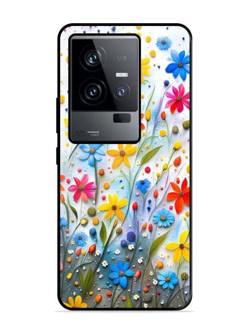 Vibrant Floral Glossy Soft Edge Case for Iqoo 11 (5G) Chachhi