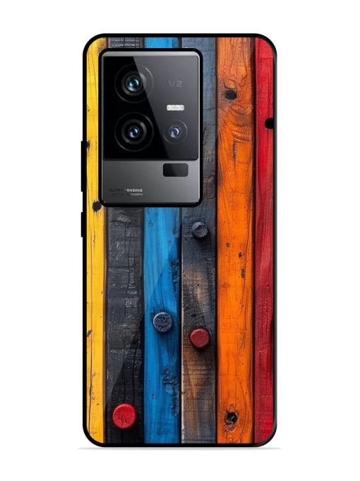 Rainbow Plank Glossy Soft Edge Case for Iqoo 11 (5G) Chachhi