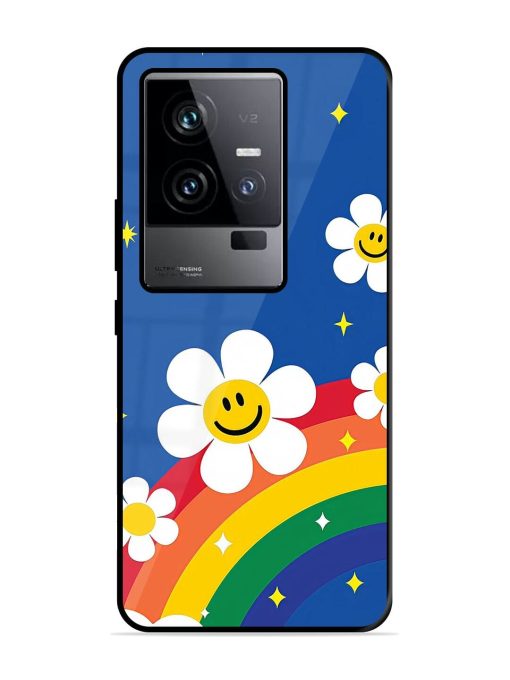 Happy Daisies And Rainbow Sky Glossy Soft Edge Case for Iqoo 11 (5G) Chachhi