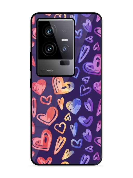 Rainbow Hearts Glossy Soft Edge Case for Iqoo 11 (5G)