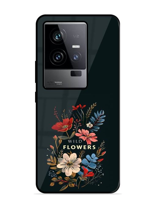 Dark Floral Glossy Soft Edge Case for Iqoo 11 (5G) Chachhi