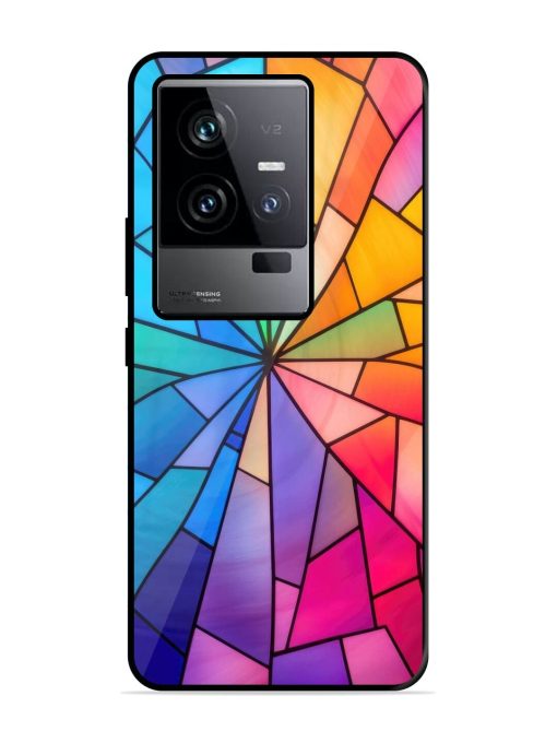 Stained Glass Kaleidoscope Of Colors Glossy Soft Edge Case for Iqoo 11 (5G) Chachhi