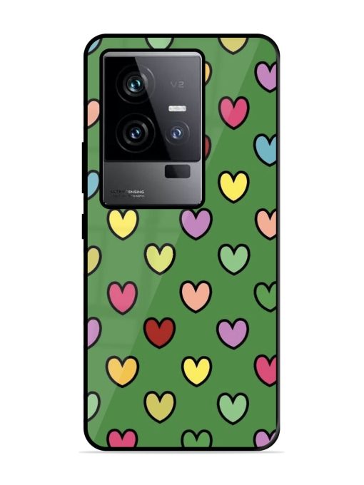 Rainbow Heart Parade Glossy Soft Edge Case for Iqoo 11 (5G) Chachhi