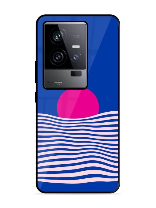 Pink Sunset Over Blue Waves Glossy Soft Edge Case for Iqoo 11 (5G) Chachhi