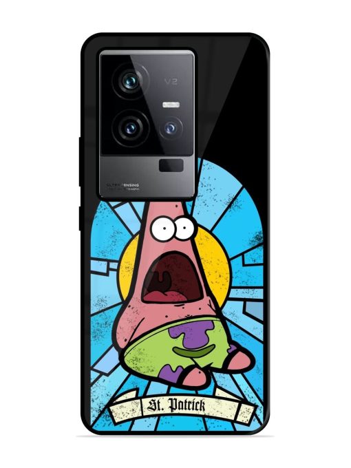 St. Patrick'S Day Stained Glass Patrick Star Glossy Soft Edge Case for Iqoo 11 (5G) Chachhi