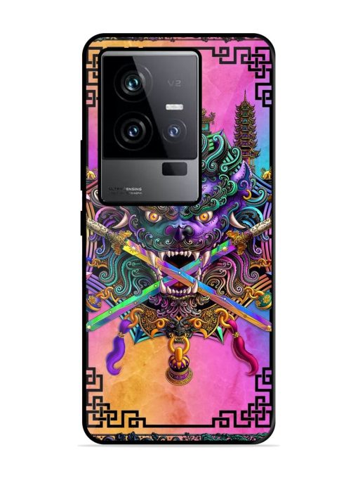 Psychedelic Fu Dog Tapestry Glossy Soft Edge Case for Iqoo 11 (5G) Chachhi