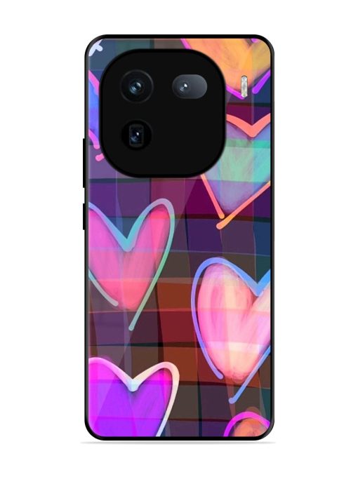 Neon Hearts Glossy Soft Edge Case for Iqoo 12 (5G) Chachhi