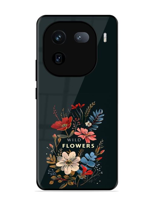 Dark Floral Glossy Soft Edge Case for Iqoo 12 (5G) Chachhi