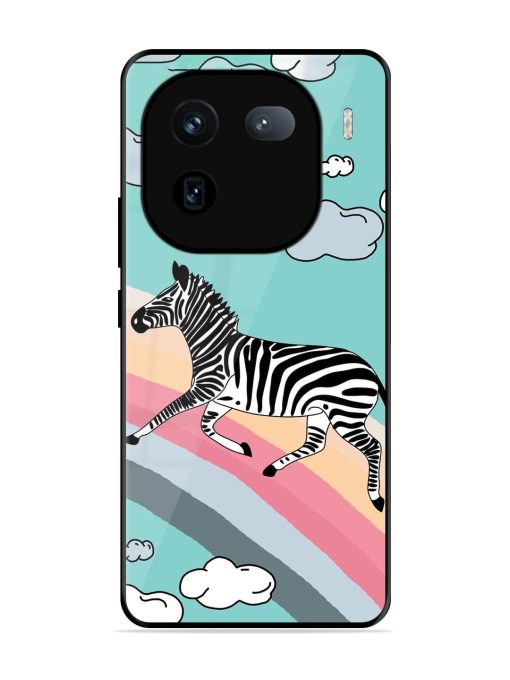 Zebra On A Rainbow Glossy Soft Edge Case for Iqoo 12 (5G) Chachhi