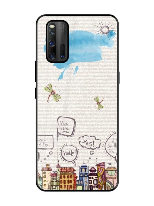 Doodle City Glossy Soft Edge Case for Iqoo 3 Chachhi