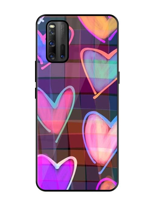 Neon Hearts Glossy Soft Edge Case for Iqoo 3 Chachhi