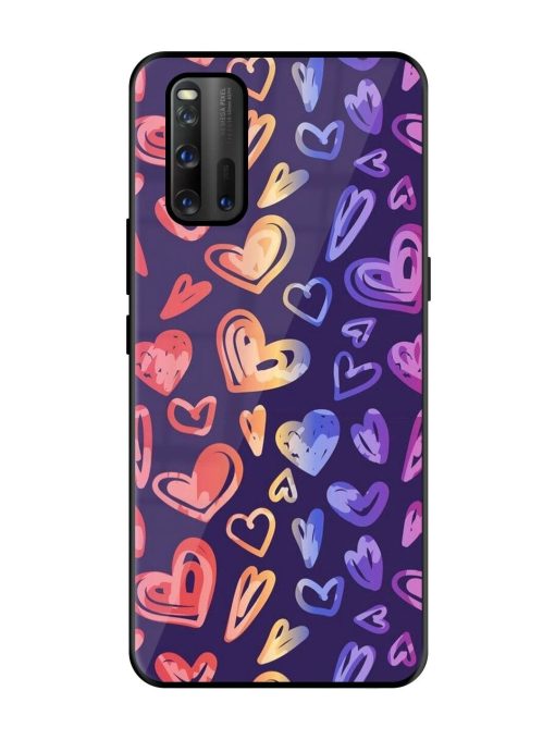 Rainbow Hearts Glossy Soft Edge Case for Iqoo 3 Chachhi