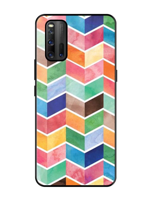 Watercolor Chevron Whimsy Glossy Soft Edge Case for Iqoo 3 Chachhi