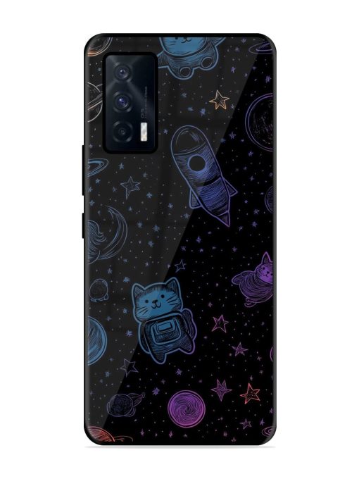 Cosmic Cat Chaos Glossy Soft Edge Case for Iqoo 7 (5G) Chachhi