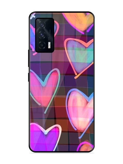 Neon Hearts Glossy Soft Edge Case for Iqoo 7 (5G) Chachhi