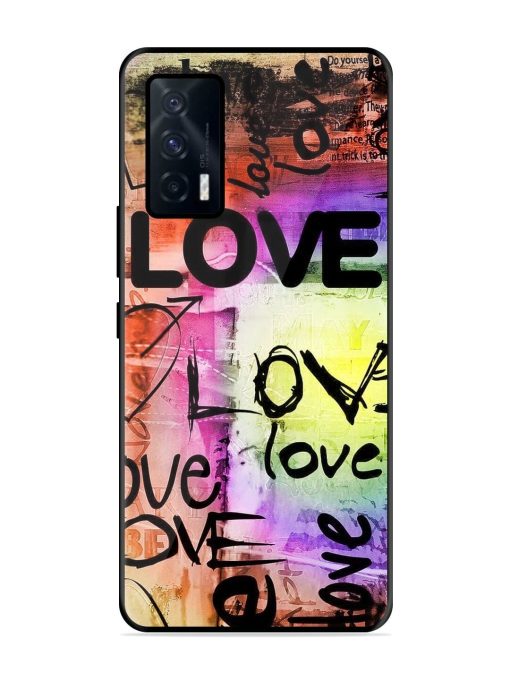 Love Graffiti Glossy Soft Edge Case for Iqoo 7 (5G) Chachhi