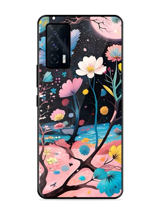 Cosmic Bloom Glossy Soft Edge Case for Iqoo 7 (5G)