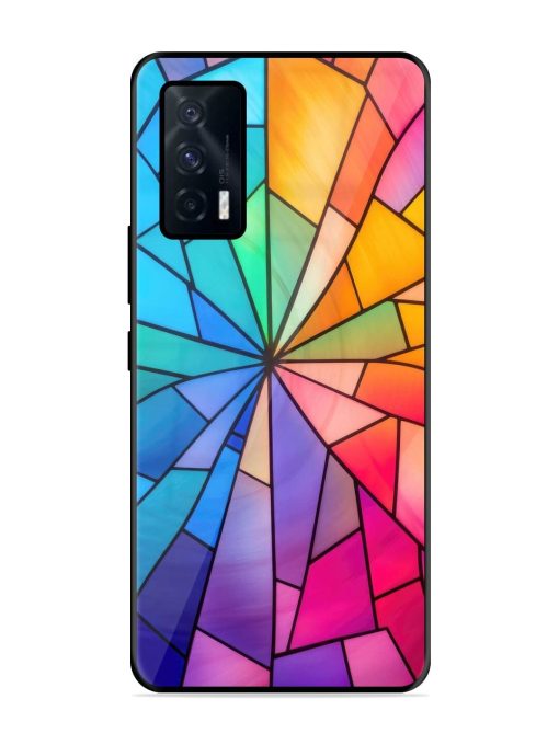 Stained Glass Kaleidoscope Of Colors Glossy Soft Edge Case for Iqoo 7 (5G) Chachhi