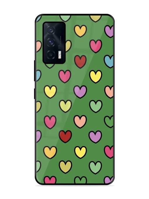 Rainbow Heart Parade Glossy Soft Edge Case for Iqoo 7 (5G) Chachhi