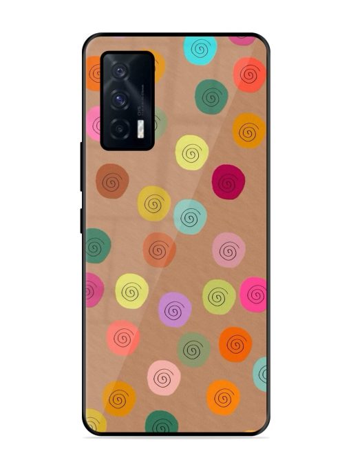 Swirly Dots On Kraft Glossy Soft Edge Case for Iqoo 7 (5G) Chachhi