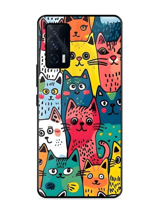 Feline Frenzy Glossy Soft Edge Case for Iqoo 7 (5G) Chachhi