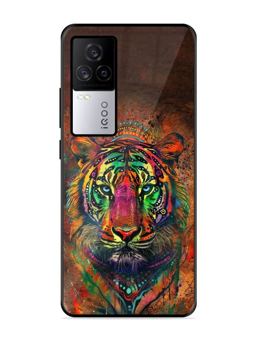 Cosmic Tiger Glossy Soft Edge Case for Iqoo 7 Legend (5G) Chachhi