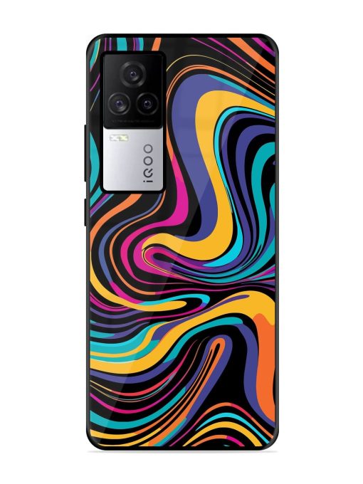 Psychedelic Swirl Glossy Soft Edge Case for Iqoo 7 Legend (5G) Chachhi