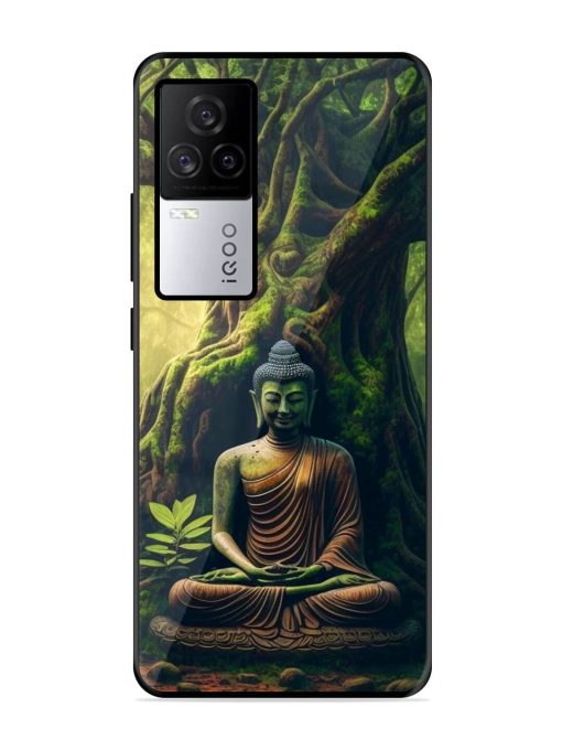 Green Buddha Art Glossy Soft Edge Case for Iqoo 7 Legend (5G) Chachhi