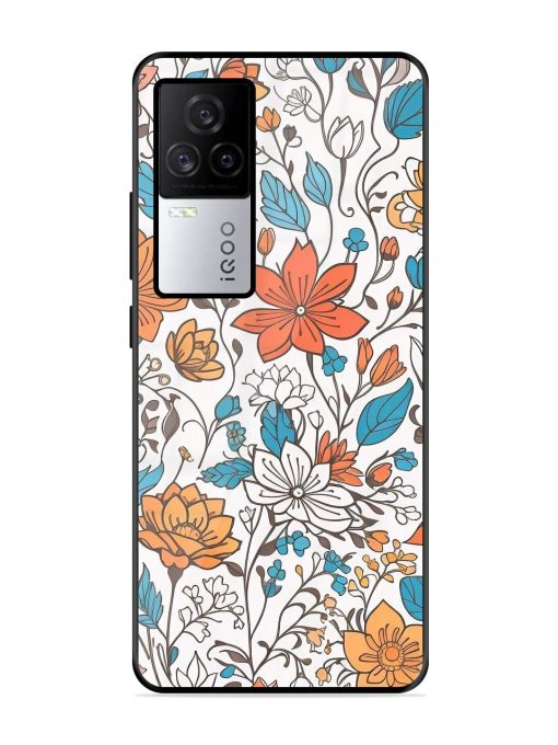 Floral Symphony Glossy Soft Edge Case for Iqoo 7 Legend (5G) Chachhi